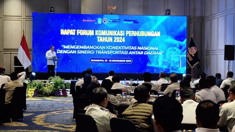 Rapat Forum Komunikasi Perhubungan Tahun 2024 yang digelar di Kota Surabaya, Rabu (13/11/2024).