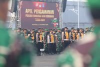 Apel Pengamanan Pilkada Serentak 2024 di Surabaya Expo Center, Jalan Kusuma Bangsa pada Sabtu (23/11/2024) pagi.
