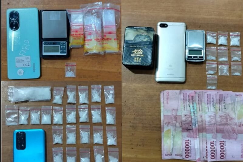 Sejumlah barang bukti narkotika yang berhasil diamankan petugas kepolisian (dok. Hum-Res Probolinggo Kota)