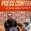 CEO Games of Society, Novel Leonardo, dalam konferensi pers pembukaan rangkaian kompetisi wondr Futsal Series 2026 di Surabaya, Rabu (29/7/2026). (Angga P/JI)