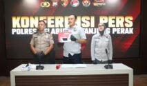 Konferensi pers ungkap kasus narkoba di Mapolres Pelabuhan Tanjung Perak, Surabaya, Selasa (14/7/2026). (Hum-Res)