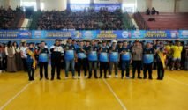 Pembukaan Indomaret Volleyball Tournament 2026 Seri Tulungagung di GOR Lembu Peteng, Kabupaten Tulungagung, Rabu (19/8/2026). (Angga P/JI)