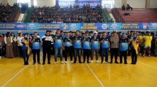 Pembukaan Indomaret Volleyball Tournament 2026 Seri Tulungagung di GOR Lembu Peteng, Kabupaten Tulungagung, Rabu (19/8/2026). (Angga P/JI)